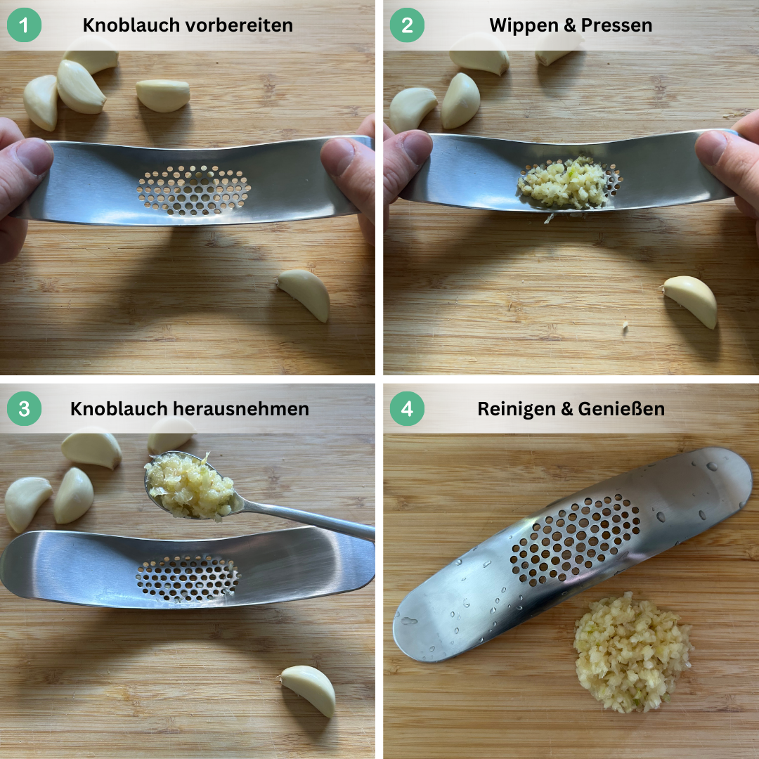 Zoqa® Premium Knoblauchwippe aus Edelstahl